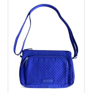 Vera Bradley Iconic RFID Little Hipster Crossbody Gage Blue Preppy Quilted